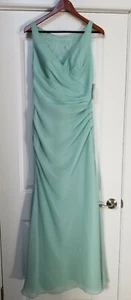 NWT! Women's ALLURE Bridals (#1501) Lace Back BRIDESMAID DRESS Waterfall 12 $180 - Picture 1 of 8