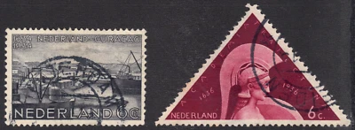 1934-36 Netherlands SC# 202-204 - Willemstad Harbor - 2 Different Stamps -Used-1 - Image 1 of 2