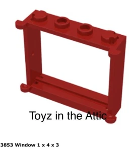 Lego 1x 3853 Ventana Roja 1 x 4 x 3 Ciudad Años 80 - Imagen 1 de 1