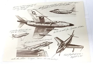 F3H-2M XF3H Plane Art Print Drawing McDonnell Douglas 1986 75th Anniversary - Picture 1 of 7
