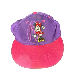 Minnie Mouse Hat Girls Youth One Size Pink Purple VTG 90s Disney Embroidered - Picture 1 of 9