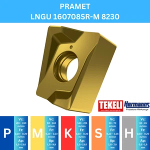 10 x PRAMET LNGU 160708SR-M 8230 indexable inserts for milling (universal) - Picture 1 of 4