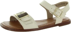 Rockport Womens TM Zadie Flat Sandals Buckle Leather Ankle Strap Ivory Size 6.5M - Picture 1 of 4