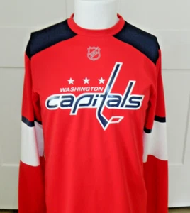 NEW Adidas NHL Washington Capitals Men Lg Sleeve Shirt sz S - Picture 1 of 7