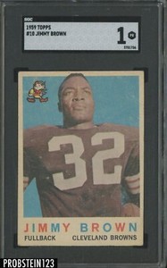 1959 Topps Football #10 Jim Jimmy Brown Cleveland Browns HOF SGC 1 PR