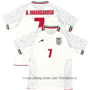 2022/25 IRAN Home Jersey # 7 Alireza Jahanbakhsh World Cup Fan (SLIM FIT) WHITE - Picture 1 of 19