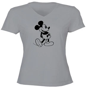 Juniors Women Girl Tee T-Shirt gift Printed Vintage Mickey Retro Classic Mouse - Picture 1 of 9