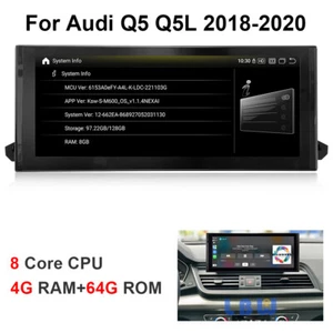 Android 12 Car GPS Multimedia Head Unit Screen Carplay For Audi Q5 Q5L 2018-2020 - Picture 1 of 12