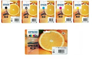 Epson 33 T3331 T3341 T3342 T3343 T3344 T3337 Multipack Orange Cartridges Lot - Picture 1 of 13