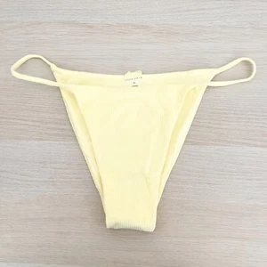 Sylk Swim Ribbed String Side High Waisted Bikini Bottom Yellow Size 2XL New - Picture 1 of 6