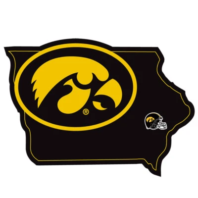Iowa Hawkeyes Home State Vinyl Auto Decal NCAA (Iowa Shape) - Image 1 of 3