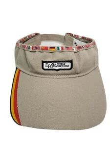 Disney World Epcot Tan World Showcase Visor Hat Flags EUC - Picture 1 of 7