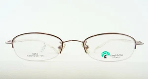 Federleichte schmale Halbrandbrille Damenbrille rosa Metallfassung günstig Gr. M - Picture 1 of 5