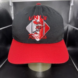 Late 80s UNLV Runnin’ Rebels American Needle Black SnapBack Double Logo EUC - Picture 1 of 6