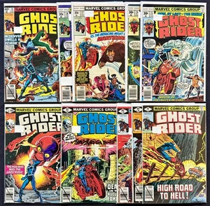 1977-80 Marvel Ghost Rider #23, 26-28, 36-41 10 Stück! Tasche + Bretter kostenloser Versand - Bild 1 von 3