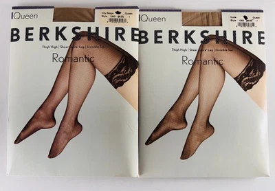Lot Of 2! Berkshire French Lace Top Thigh High 1363 Nude & City Beige- Queen 1 - Image 1 of 4