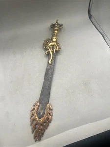 Vintage Tibetan Fire Sword of Manjushri Iron Brass Buddhist Ritual Nepal - Picture 1 of 24