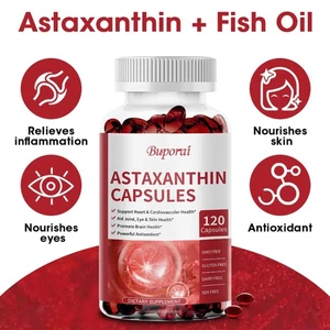 Astaxanthin – Fischöl, EPA, DHA, Gehirn, Haut, Knochen Und Herzgesundheit - Picture 1 of 7