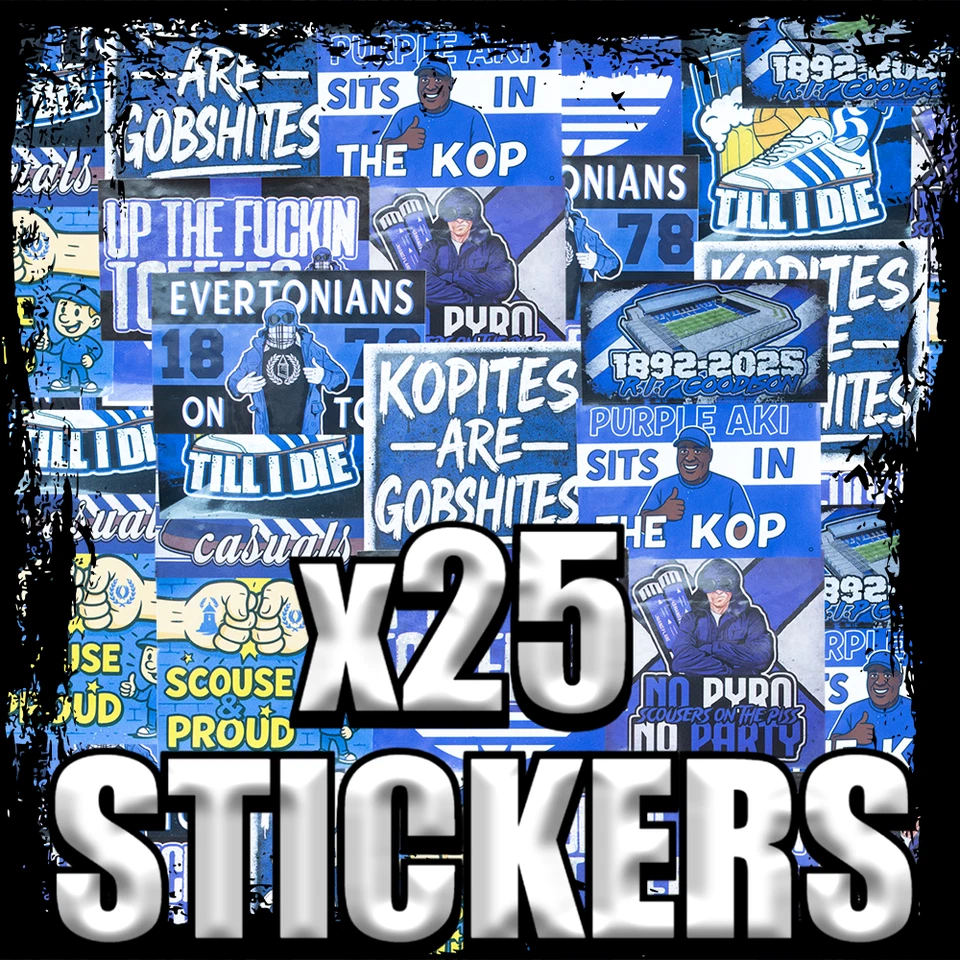 25x Everton Stickers: Inspired by Evertonians, Football, Ultras, Casuals