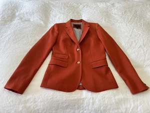 J. Crew | Women’s 2 Tall | Orange Schoolboy Blazer Wool Gold Buttons Classic - Picture 1 of 11