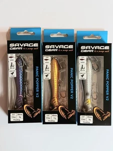 3 Savage Gear Panic Popper V2.  3&1/2"  1/3 oz. Floating Mixed Colors - Picture 1 of 1