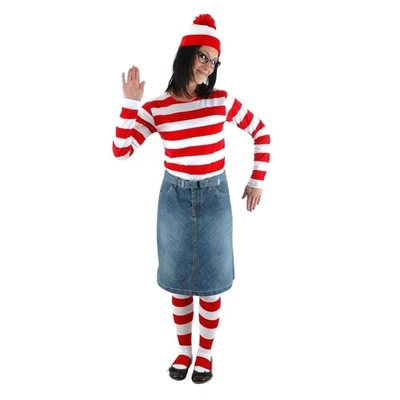 Kit de fantasia adulto Where's Waldo Wenda - Imagem 1 de 4