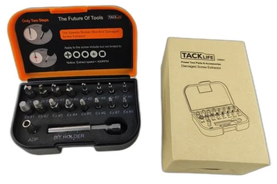 Tacklife Extractor Damaged Screw Remover Bits Tool Set New Boxed - Image 1 of 2
