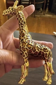 Giraffe Schmuckschatulle grüne Strass Augen EUC - Bild 1 von 14