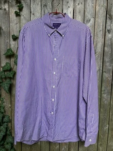 Ralph Lauren Purple Label Striped Dress Shirt 120's 2 Ply Cotton sz16.5 Italy - Picture 1 of 12