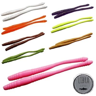 Libra Lures Dying Worm 70/80mm Wurm Softbait Käse/Krill Aroma Gummiwurm