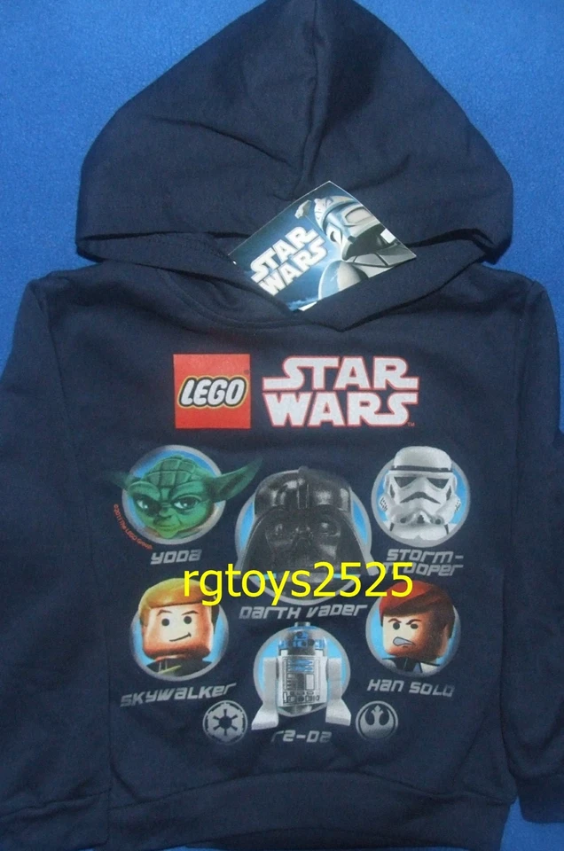Star Wars Lego Sudadera con Capucha Pullover Talla 4-5 XS Nuevo Niños Skywalker Yoda Vader R2-D2 Foto 1 de 1