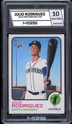 2022 Topps Heritage #700 Julio Rodriguez RC Graded 10 MGS Gem MINT Rookie Card - Image 1 of 2