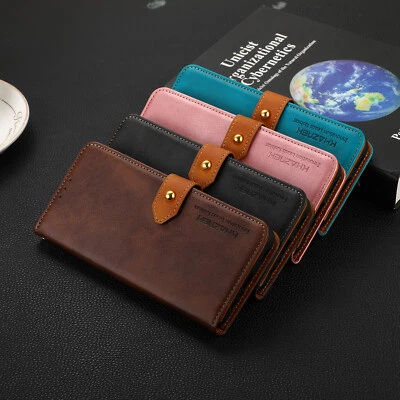 For Motorola Edge 50 Fusion, Buckle Wallet Case Flip Retro Leather Card Cover - Image 1 of 4