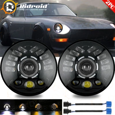 2x Faros LED de 7 pulgadas y intermitente para Datsun 240Z 260Z 280Z 280ZX 1970-78 Foto 1 de 4