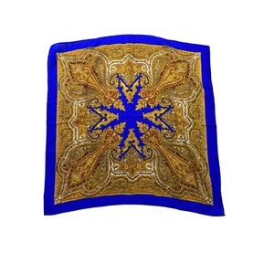 VINTAGE HAND SCREENED WOMEN'S PURE VIRGIN WOOL SCARF - Picture 1 of 3