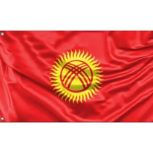 Flag of Kyrgyzstan, Unique Design, 3x5 Ft / 90x150 cm, Made in EU - Picture 1 of 5