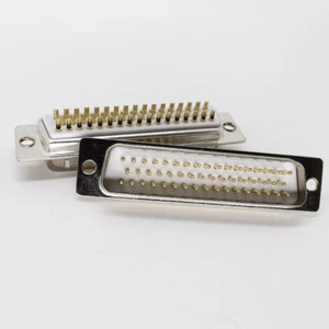 50pcs Gold Pin 50pin 3 Row D-Sub Male Socket Solder Chassis Connector RS232 - Picture 1 of 5