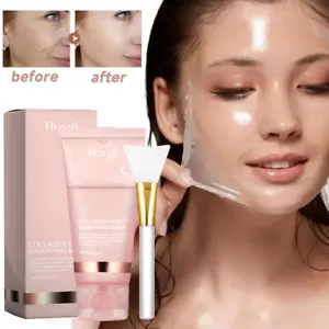 Collagen Night Wrapping Mask Overnight Wrapping Peel Off Natural Facial Mask 75g - Picture 1 of 30