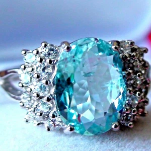 BESTE QUALITÄT! 2,5ct NATÜRLICHER AAAAA..AQUAMARINRING 925 STERLINGSILBER. GRÖSSE 7,0. - Bild 1 von 12