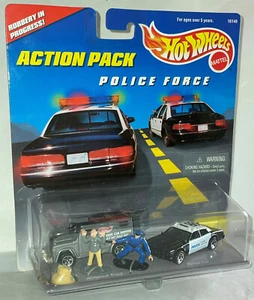 1996 Hot Wheels Action Pack Police Force Robbery Diecast Armored Truck Car NIP - Picture 1 of 4