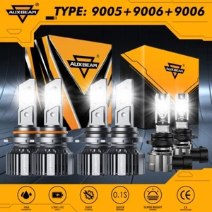 AUXBEAM 9005+9006+9006 LED Headlight Fog Bulbs 6500K For Toyota Sienna 2006-2010 - Picture 1 of 12