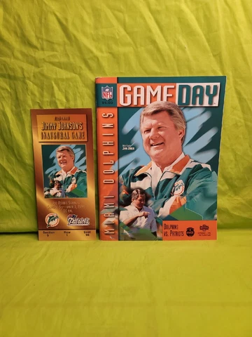 1996 Miami Dolphins Gameday Jimmy Johnson First Game Plus TIcket Cover