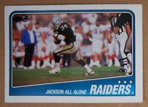 BO JACKSON 1988 Topps Raiders Team "Jackson All Alone" RC #325, Rookie 