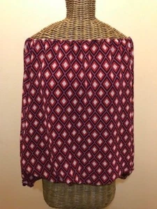 JOSEPHINE STUDIO - RED PURPLE WHITE MULTI COLOR LONG SLEEVE - L - Picture 1 of 3