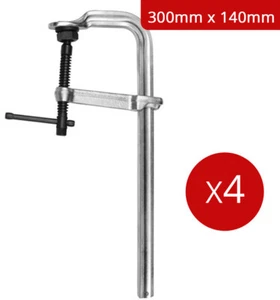 4 Welding F Clamps 300mm x 140mm Heavy Industrial Welding High Quality Forged St - Picture 1 of 4