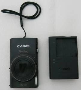 Black Canon Powershot ELPH 360 HS Digital Camera plus Charger 16 GB SDHC Card - Picture 1 of 9