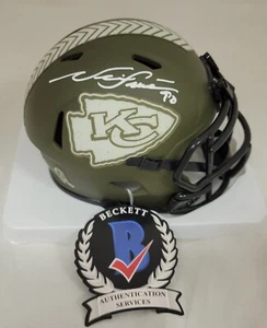 Neil Smith Signed Kansas City Chiefs Salute To Service Mini Helmet Beckett COA - Picture 1 of 3