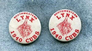 Memphis TN 1940 (2) Pinbacks Southwestern Lynx Cubs SUROESTE AT MEMPHIS - Imagen 1 de 2