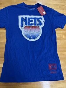 NWT New Jersey Nets Mitchell & Ness Vintage Classic Logo Blue T-Shirt Men’s M - Picture 1 of 3