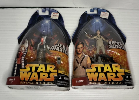 Lot of 2 Hasbro Star Wars Revenge of the Sith Padme And Shaak Ti Cover